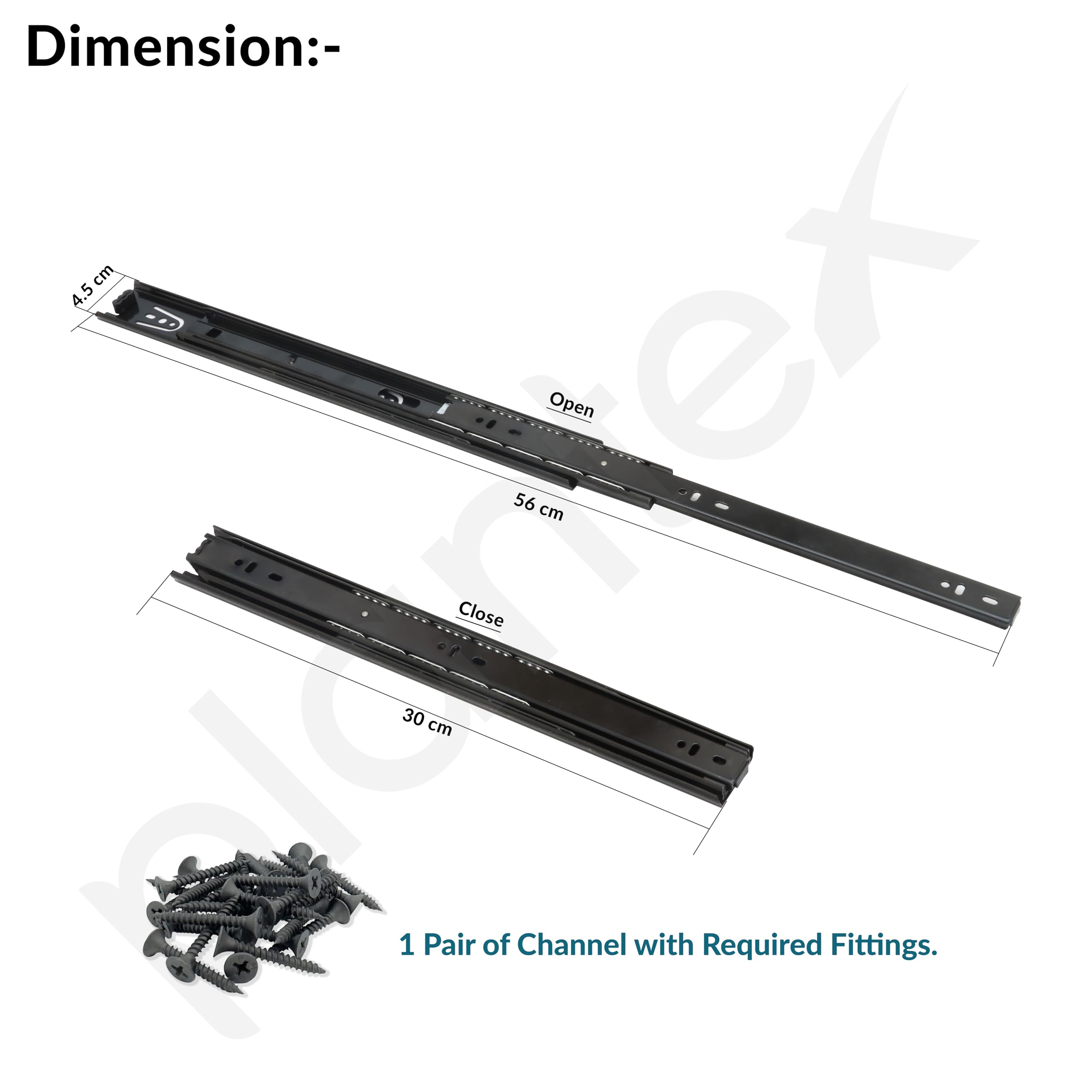 Plantex Drawer Channel/Ball Bearing Regular Close Slider Drawer