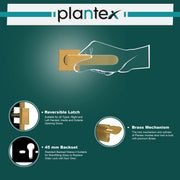 Plantex Triple Security Door Lock for Home/Main Door Lock Set with 3 Years of Warranty/Mortise Lock for Door with Brass Lock Body & Cylinder (7110 - Gold Finish)