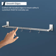 Plantex 304 Grade Stainless Steel 24 inch Dual Towel Rod/Towel Holder for Bathroom/Towel Hanger/Bathroom Accessories - Crystal (Chrome)