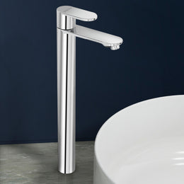 Plantex Pure Brass Tap for Wash Basin with Water Saving Nozzle/High Neck Pillar Cock for Basin/Sink Tap for Wash Basin with Teflon Tape-7 Year Warranty (ORN-204-Chrome)