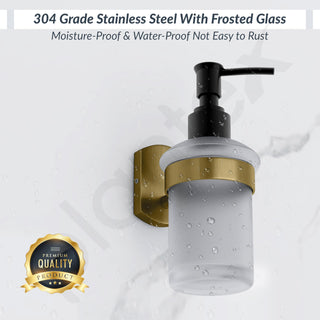 Plantex 304 Grade Stainless Steel Liquid Soap Dispenser/Shampoo Dispenser/Handwash Dispenser/Bathroom Accessories - Parv (Brass Antique)