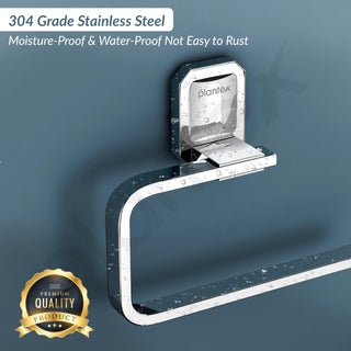 Plantex 304 Grade Stainless Steel Wash Basin Towel Holder/Hand Napkin Hanger/Towel Ring for Kitchen/Bathroom Accessories - Cute (Chrome)