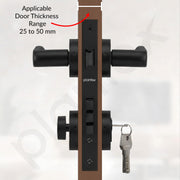 Plantex Door Lock - Main Door Lock Set with Keys/Mortise Door Locks for Home/Office/Hotel - Pack of 1 (OHMH-81, Z-Black)
