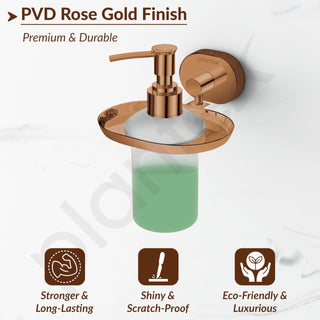 Plantex J4 Stainless Steel Liquid Soap Dispenser/Shampoo Dispenser for Wash Basin/Hand Wash Dispenser Wall Mounted/Bathroom Accessories (PVD Rose Gold Finish) Onix