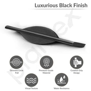 Plantex Cabinet Handle/Kitchen Cabinet Door Handle/Wardrobe/160 mm Cupboard Handle/Door Pull-Push Handle for Home/Office - Pack of 2 (Black)