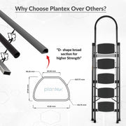 Plantex Steel 5 Step Ladder for Home/Wide Anti Skid 5 Step Ladder Foldable/5 Year Manufacturer Warranty By Plantex (Gray & White)