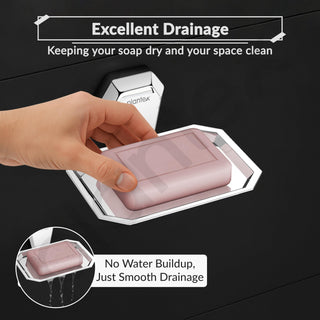 Plantex Soap Holder for Bathroom/304 Grade Stainless Steel Soap Case/Single Soap Dish/Soap Stand/Bathroom Accessories - Pack of 1 (PM-2403, Chrome)
