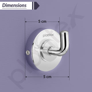 Plantex 304 Grade Stainless Steel Robe Hook/Cloth-Towel Hanger/Napkin Hanger/Bathroom Accessories - Daizy (Chrome)