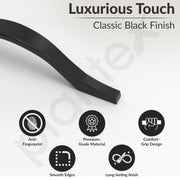 Plantex Cabinet Handle/96mm Handle for Drawer/Wardrobe/Kitchen Handle/Pull-Push Handle for Home/Office - Pack of 1 (Black)