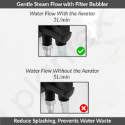 Plantex Two Way Tap for Washing Machine/Quarter Turn 2 in 1 Bib Cock/Wash Basin tap with Teflon Tape and Wall Flange/2 Way Bathroom Tap with Brass Spindle -(Saga-Black)