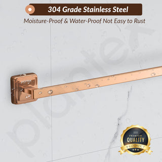 Plantex 304 Grade Stainless Steel Bathroom Single Towel Rod/Stylish and Durable Towel Hanger/Towel Stand/Bathroom Accessories - Decan (Rose Gold Finish)