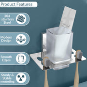 Plantex 304 Grade Stainless Steel Tooth Brush Holder/Tumbler Holder/Bathroom Accessories - Iris (chrome)