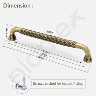 Plantex Cabinet Handle/224mm Handle for Cabinet/Door Pull-Push Handle for Home/Office - Pack of 1 (Brass Antique)