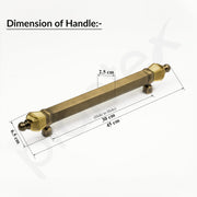 Plantex Taj Heavy Duty Main Door Handle/Door Handle for Main Door/Main Door Handle 17-inches/Pull Push Door Handle - Pack of 1 (319-Brass Antique and Golden Finish) - 3 Years Warranty