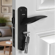 Plantex Heavy-Duty Door Lock Handle Set/ 6-Lever Lock Mechanism with 3 Years of Warranty/Mortise Lock with 3 Keys, Brass Lock Body & Cylinder - (Z-Black)