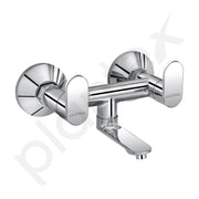 Plantex Pure Brass Orn-216 Non Telephonic Wall Mixer with Watert Saving Nozzle/Mixer Tap for Bathroom with Brass Wall Flange and Teflon Tape -7 Year Warranty (Mirror Chrome)