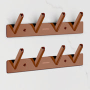 Plantex Wall Hooks for Hanging Cloth/Stainless Steel Towel Hangers/Bathroom Robe Hooks/Door Hangers/Square Wall Hook/Hook Rail for Hanging Keys - 4 Hooks (Pack of 2, PVD Rose Gold)