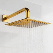 Plantex Stainless Steel Overhead Shower 8 x 8 inch with Water-Saving Technology/High pressure Rain Shower Head without Arm/Bathroom Shower -(Ultra Slim-PVD Gold)
