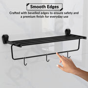 Plantex Towel Rack for Bathroom/304 Grade Stainless Steel Towel Stand/24 Inch Towel Hanger/Towel Holder/Bathroom Accessories - Pack of 1 (PMB-2401, Z-Black)