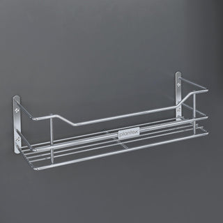 Plantex Wall Mounted Shelf for Bathroom/Stainless Steel Kitchen Shelf with Railings/Perfume Rack/Bathroom Accessories Holder (14 inch, Chrome)