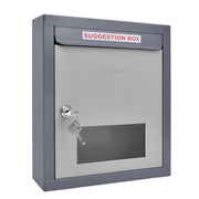 Plantex All in one Multipurpose use Box- Letter Box/Post Box for Gate Home and Office/Suggestion Box for Office use/Complaint/Donation Box with Lock Table Top or Wall Mount Pack of 1 - (Grey)