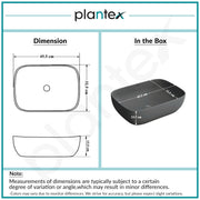 Plantex Wash Basin for Bathroom/Ceramic Basin/Rectangle Tabletop Basin/Wash Basin for Home/Restaurant (Cloud Grey - 18 x 13 x 5 Inch)