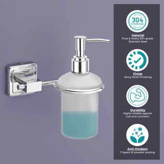Plantex 304 Grade Stainless Steel Liquid Soap Dispenser/Shampoo Dispencer/Handwash Bottle Stand - Decan (Chrome)