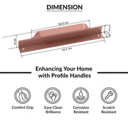 Plantex Profile Handle for Kitchen Cabinet/10 Inch Alluminium Drawer Profile Handle/Wardrobe Pull Handle for Home/Office/Hotel - Pack of 1 (Rose Gold)