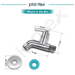 Plantex Pure Brass COL-1001 Water Tap for Bathroom with Water-Saving Technology Taps with Wall Mount Bib Tap/Basin Tap for Home- 7 Year Warranty (Chrome Finish)