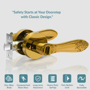 Plantex Premium Mortise Lock for Door/Door Lock for Home/Heavy Duty Main Door Lock with 3 Key - (Gold)