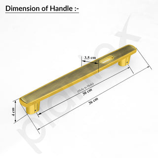 Plantex 14 Inch Main Door Handle for Wooden Doors - Pull-Push Handle Accessory (Pack of 1, Brass Antique)