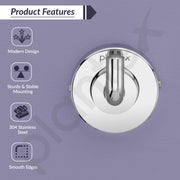 Plantex 304 Grade Stainless Steel Robe Hook/Cloth-Towel Hanger/Napkin Hanger/Bathroom Accessories - Daizy (Chrome)