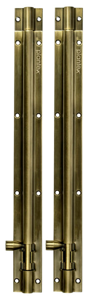 Plantex Stainless Steel 12 inch Tower Bolt/Tower Bolt for Home,Offices Doors and Windows/Tower Bolt for Main Door/Door Latch/Kundi/Chitakini/Door Latch for Windows (Brass Finish, Pack of 2)