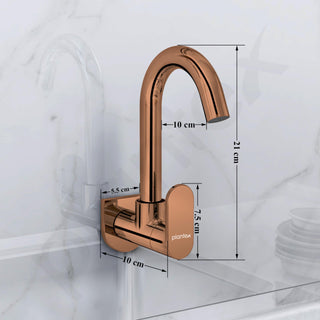 Plantex Kitchen Taps for Home Sink with Water Saving Nozzle for Sink Tap/High Arc 360° Swivel Spout for Sink Tap with Brass Wall Flange -(ORN-210-RG)