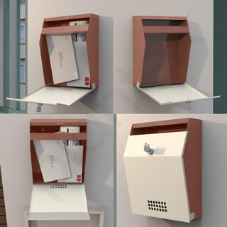 Plantex Letter Box/Suggestion Box with Key Lock/Post Box for Gate Home/Office/Complaint Box/Wall Mounted Mail Box - GI Steel (Orchid & Ivory)