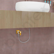 Plantex PTMT EDS-124 Single Way Angle Valve with Wall Flange & Teflon Tape for Bathroom/Angular Stop Cock (Yellow & White)
