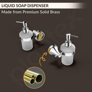 Plantex Liquid Soap Dispenser for Bathroom/Pure Brass Shampoo Dispenser/Handwash Dispenser/Bathroom Accessories - Pack of 1 (APS-EFL-07, Chrome)