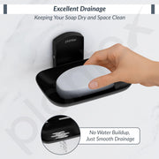 Plantex 304 Grade Stainless Steel Soap Holder for Bathroom/Soap Stands for Bathroom Wall/Bathroom Accessories - Parv (Black)