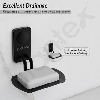 Plantex Metro Platinum Stainless Steel Soap Dish/Soap Stand/Bathroom Soap Holder/Bathroom Accessories - (Black)