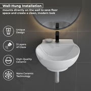 Plantex Ceramic Wash Basin/Basin for Bathroom/Washbasin with 10 Years Glaze Warranty by Plantex/Bathroom Sink for Hotel, Living Room (Glossy White/Rosy - 12 x 12.5 x 5 Inch)