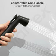 Plantex Jet Spray for Toilet/ABS Health Faucet with 1 Meter Shower Hose Pipe and Wall Hook/Health Faucet Set for Bathroom/Hand Gun for Toilet - (Black)