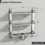 Plantex 3 Tier Bathroom Organizer/Stainless Steel Bathroom Accessories Set with Soap Dish and Brush Slots/Hooks/Tumbler Holder