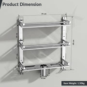 Plantex 3 Tier Bathroom Organizer/Stainless Steel Bathroom Accessories Set with Soap Dish and Brush Slots/Hooks/Tumbler Holder