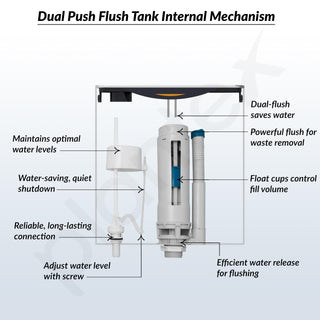 Plantex Flush Tank for Toilet with 10 Ltr Water Capacity/Dual Flushing Cistern for Bathroom/Polypropylene Toilet Flush Tank - Pack of 1 (Boss, Navy Blue & White)