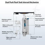 Plantex Flush Tank for Toilet with 10 Ltr Water Capacity/Dual Flushing Cistern for Bathroom/Polypropylene Toilet Flush Tank - Pack of 1 (Boss, Navy Blue & White)