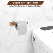 Plantex 304 Grade Stainless Steel Toilet Paper Roll Holder for Washroom/Tissue Paper Stand for Kitchen/Bathroom Accessories - Benz (Rose Gold)
