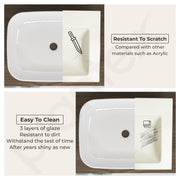 Plantex Ceramic Wash Basin/Basin for Bathroom/Tabletop/Countertop Wash Basin/Bathroom Basin - (Glam, White)