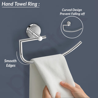 Plantex 304 Grade Stainless Steel Towel Hanger for Wash Basin/Towel Ring for Bathroom/Towel Holder/Napkin Hanger/Bathroom Accessories - Oreo (Chrome)