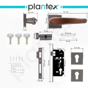 Plantex Main Door Lock/Mortise Lock for Doors - Robust Door Lock Handle for Home with Brass Lock Body & Cylinder (PT-014, Satin Black & Rose Gold)