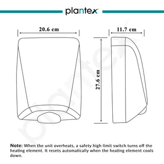 Plantex Automatic Hand Dryer/1200W Small Hand Dryer Machine/Hand Wash Air Dryer for Bathroom/Office/Hotel/Commercial Use (White)